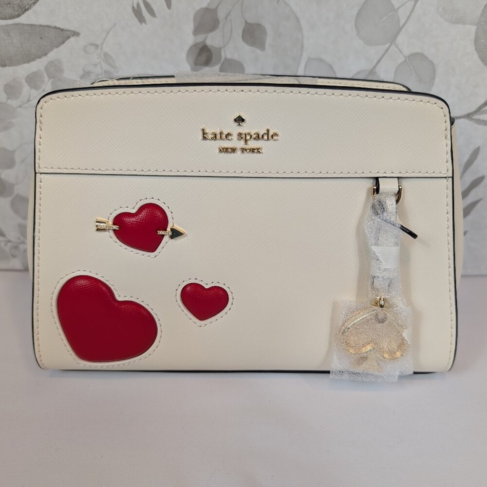RAFFLE - ONLY 4 LEFT  NWT Kate Spade Madison Puffy Heart Small Satchel MSRP $409 - Picture 7 of 14